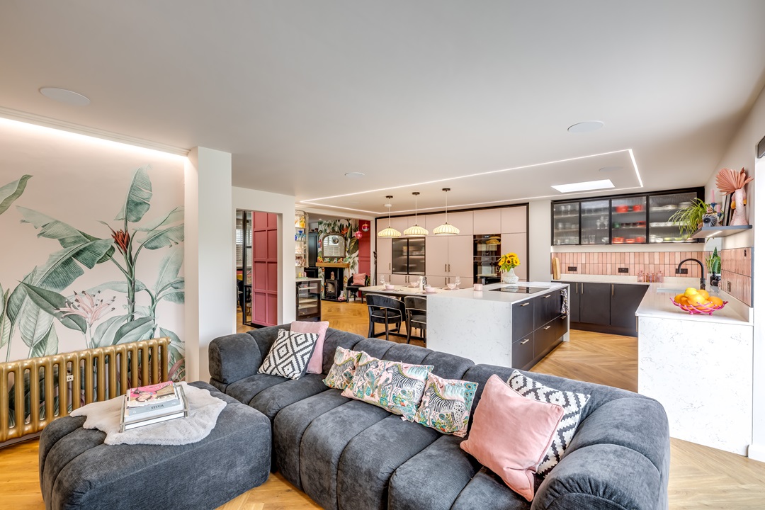 Pink Lounge and Kitchen