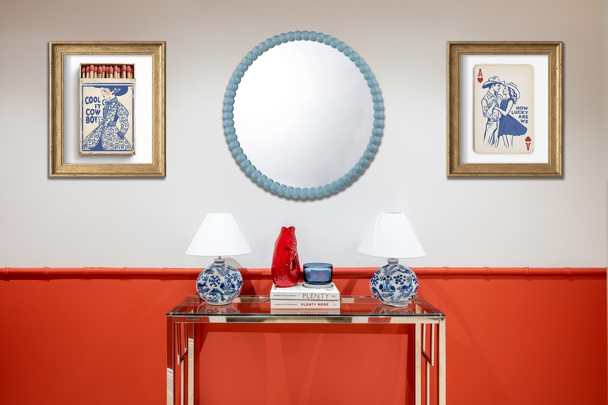 Red and orange hall way - interiors